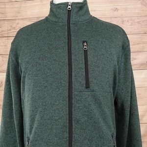 New! Sonoma Goods For Life Sweater Mens 2XL Green Mock Neck Full Zip Fleece